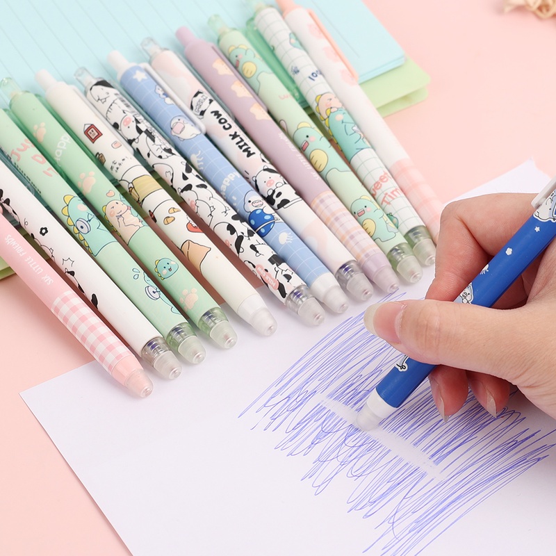 ปากกาคาร์บอน แบบลบได้ ลายการ์ตูนน่ารัก สีฟ้า เครื่องเขียน สําหรับนักเรียน
