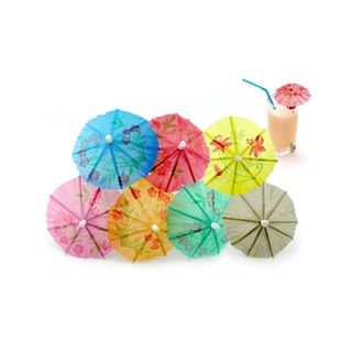 เอโร่ ร่มค็อกเทล 10 ซม. แพ็ค 100 ชิ้น101220aro Mini Umbrella Cocktails Pick 10 cm x 100 pcs