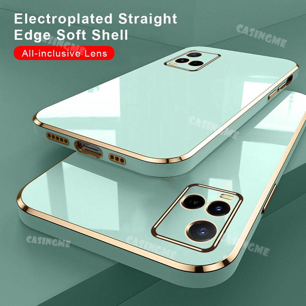 เคสโทรศัพท์มือถือแบบนิ่ม TPU ทรงสี่เหลี่ยม หรูหรา สําหรับ Vivo T1X Y33S Y33S Y33T Y21T Y21S Y21 Y 33