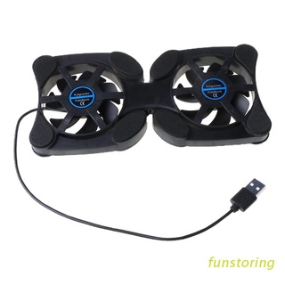 FUN Folding USB Dual Fan Cooler Cooling Pad Stand for PC Laptop Notebook Macbook