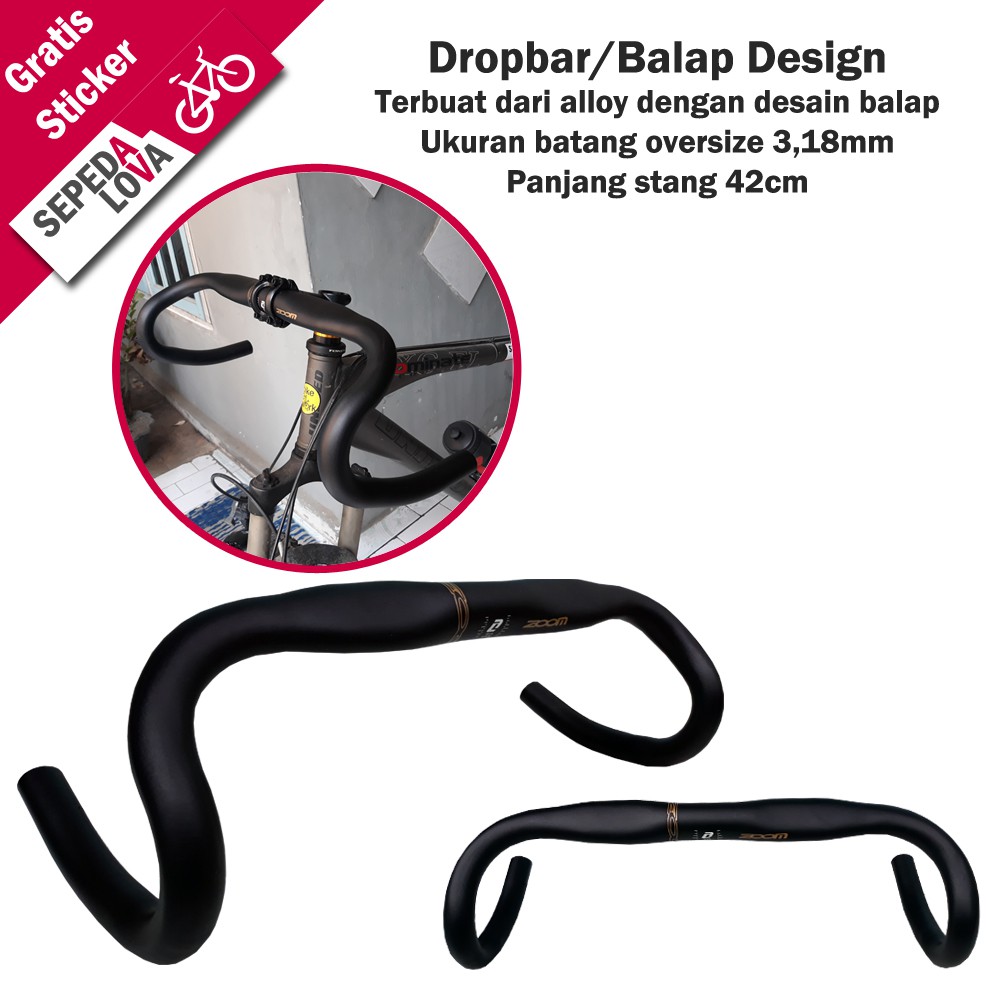 แฮนด์ Fixie Racing Bike Dropbar Flat Alloy Zoom Oversize