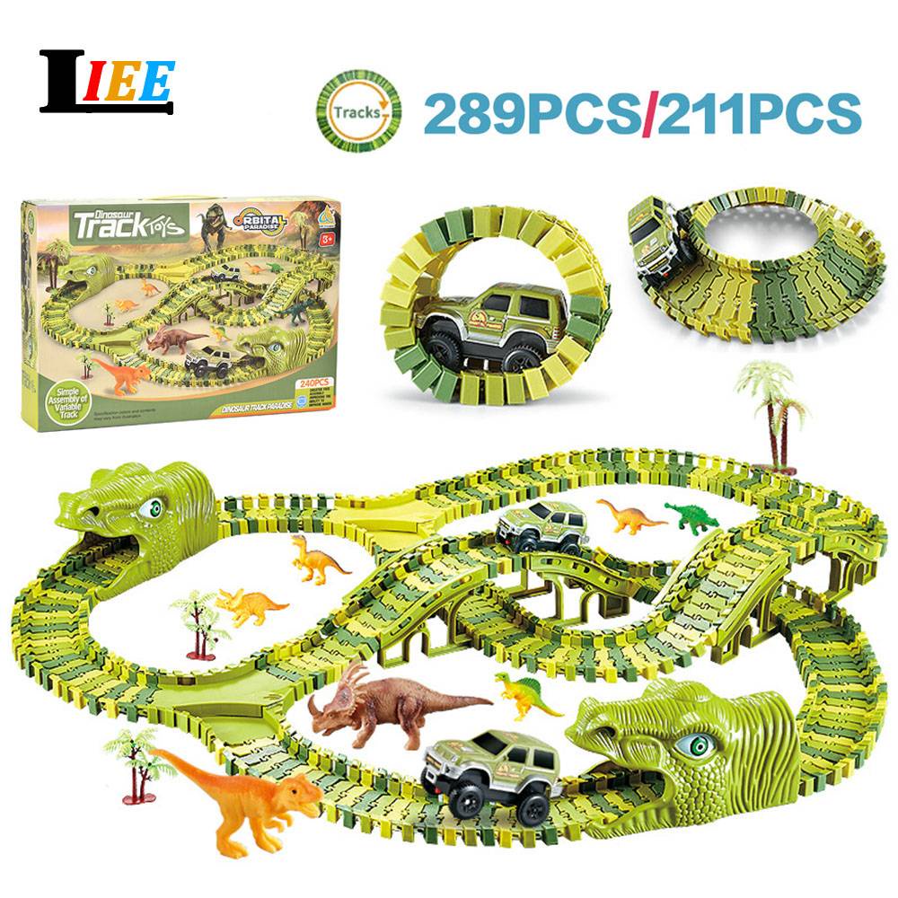 Dinosaur Jurassic Railway Toys Car Racing Track Toy Playset Educational ...