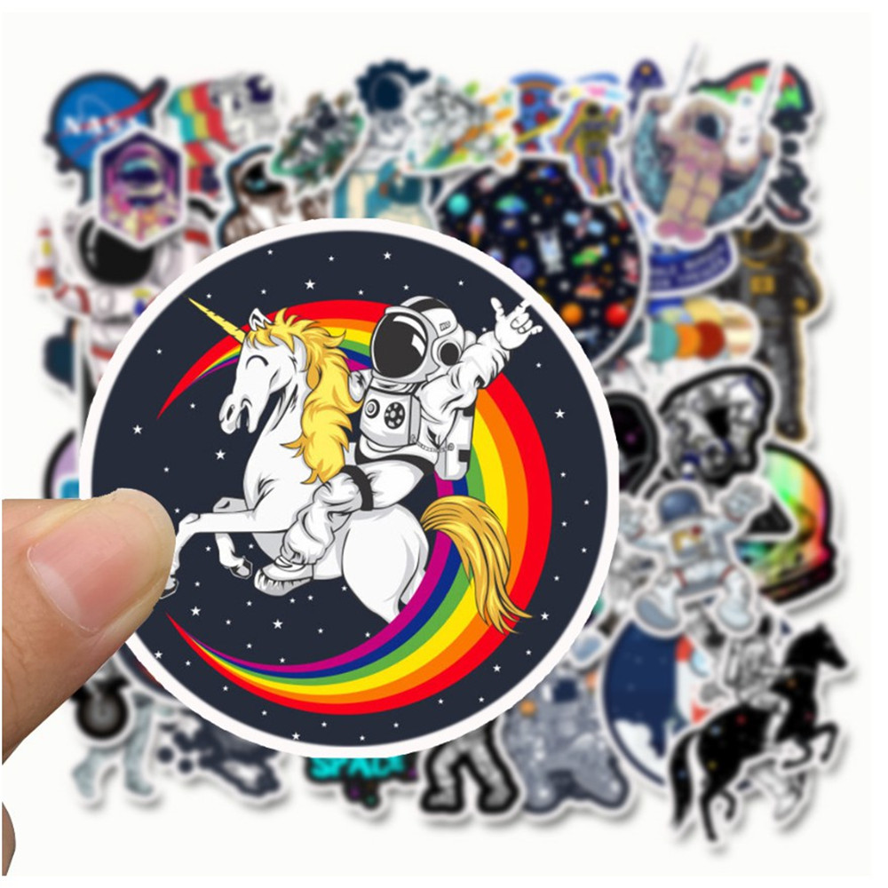 50Pcs Outer Space Astronaut Stickers For Travel Suitcase Skateboard ...