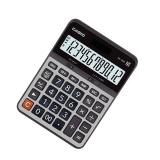 Casio Calculator เครื่องคิดเลข คาสิโอ รุ่น DX-120B แบบตั้งโต๊ะ หน้ากากโลหะ 12 หลัก สีเงิน