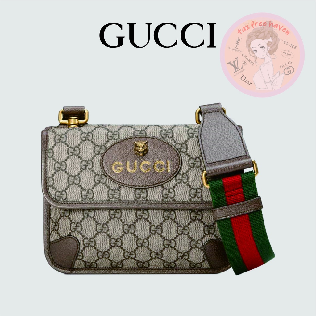 Shopee ถูกที่สุด 🔥ของแท้ 100% 🎁 กระเป๋าสะพายข้าง Gucci GG Supreme Canvas Small Messenger ใหม่
