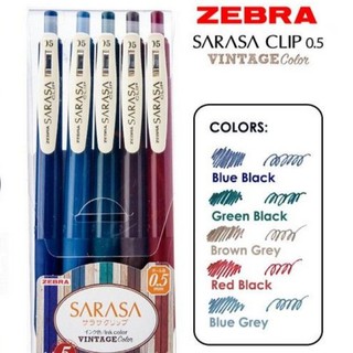 Zebra ปากกาเจลซาราซ่า (สี) 5ชิ้น/แพ็ค = P-Z-Jj15-5C-Vi