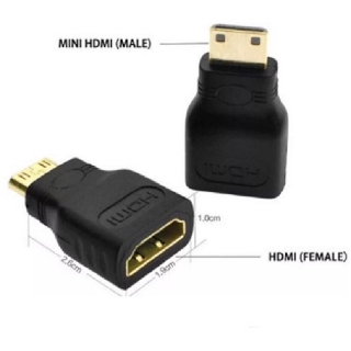 MINI HDMI to HDMI adapter หัวแปลง MINI HDMI เป็น HDMI หัวต่อ อุปกรณ์คอนเนคเตอร์