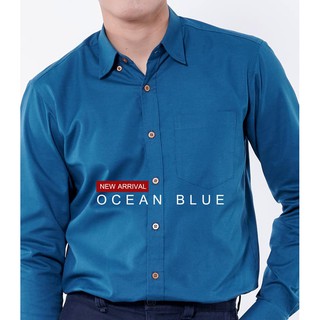 เสื้อเชิ้ต Oxford สีฟ้าน้ำทะเล OCEAN BLUE