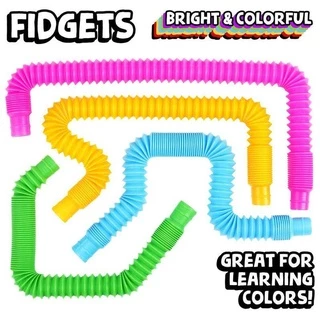 🌈ส่งจากไทย🌈 Fidget Pop Tube Toy ของเล่นท่อยืดหดต่อได้ (4-8 ชิ้น) ของเล่นเสริมทักษะ กล้ามเนื้อมัดเล็ก