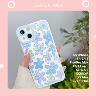 [พร้อมส่ง] เคสโทรศัพท์มือถือหนัง ลายดอกไม้ สําหรับ Apple iPhone 14 13 12 11 PROMAX XS XR XSMAX SE2020 6 7 8PLUS MINI