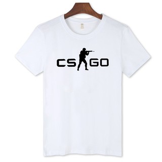 ราคาAlimoo เสื้อยืดแขนสั้นท็อปส์ผ้าฝ้ายพิมพ์ CS GO สำหรับผู้ชาย Men and Women Tops Big Size XXS-4XLS-3XL