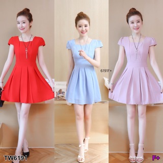 TwinsShopVip💗พร้อมส่ง TW6191 มินิเดรสชายทวิส Twisted man mini dress