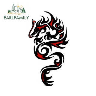 Earlfamily สติกเกอร์รอยสัก ลายมังกรเผ่า กันน้ํา สําหรับติดตกแต่งรถยนต์ รถตู้ รถจักรยานยนต์ 13 ซม.