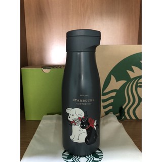 Starbucks ขวดน้ำสแตนเลส Holly Dog Cat 14 oz.