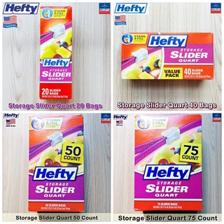 Hefty® Storage Slider Quart 20, 40, 50, 75 Bags ถุงเก็บอาหาร ถุงอเนกประสงค์