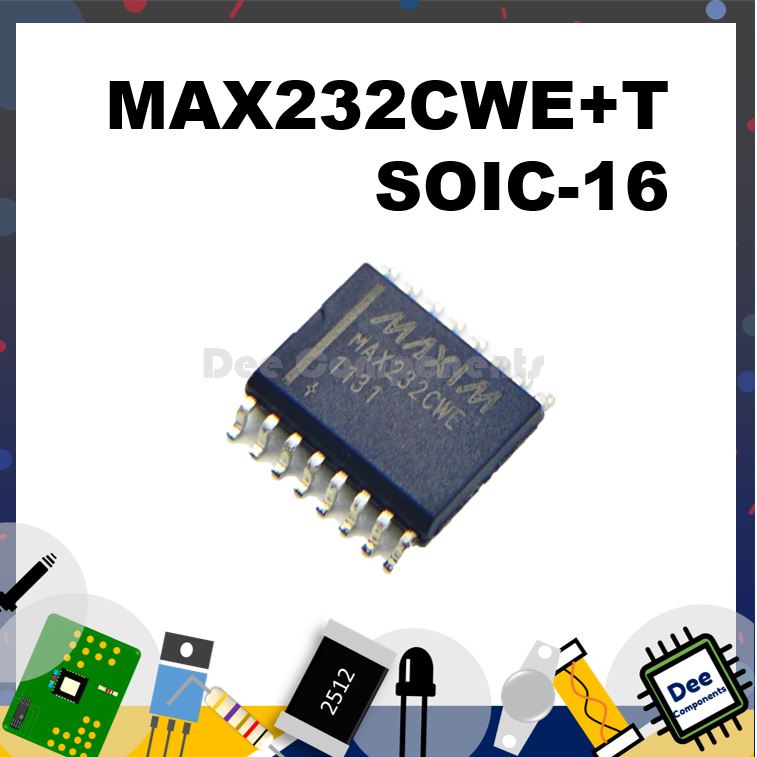 MAX232  RS-232 Interface IC  SOIC-16 4.5-5.5V 0°C ~ 70°C MAX232CWE+T MAXIM INTEGRATED 2-1-9