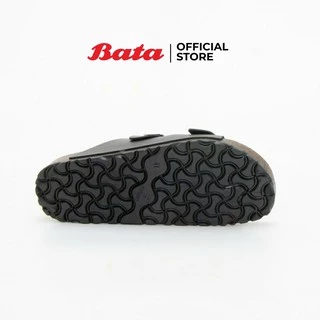 *Best Seller* Bata บาจา รองเท้าแตะแบบสวมดีไซน์สายคาดเข็มขัด 2 เส้น สำหรับผู้ชาย รุ่น Fabbo สีดำ 8616114