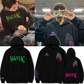 KPOP StrayKids MANIAC North America Tour Hoodie Plus ขนาด 2022 ใหม่สไตล์เกาหลีแฟชั่นหลวมเสื้อฤดูร้อนสบายๆคู่ streetwear Tops