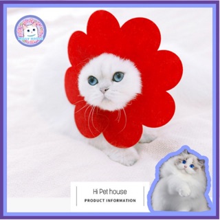 MILLY HOUSE♥Pet flower pattern headgear ผ้าขนหนูลายดอกไม้ elizabeth แหวนป้องกัน