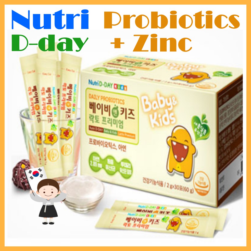 Korea [Nutri D-Day] Baby & Kids Probiotics Zinc Powder 2g x 30sticks ...