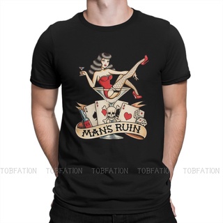 เสื้อยืด พิมพ์ลาย Martini Pin Up สีดํา สําหรับผู้ชาย
