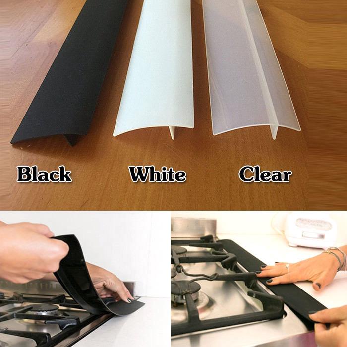 Silicone Kitchen Stove Counter Gap Cover Oven Guard Spill Seal Slit Filler Tools