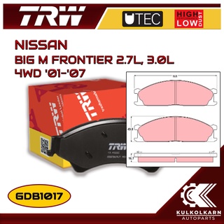 ผ้าเบรคหน้า TRW สำหรับ BIG M FRONTIER 2.7L, 3.0L 4WD 01-07 (GDB1017)