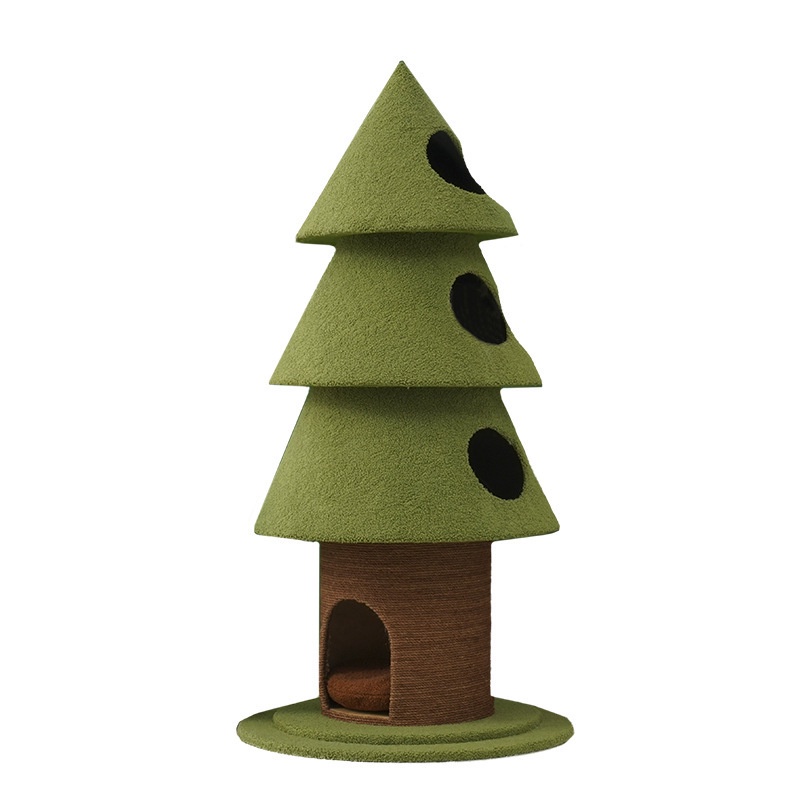 猫爬架Christmas Tree Cat Climbing Rack Cat Paw Grinding Toy With Cat Nest ...