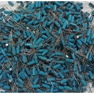 100uF 16V  Capacitor  สีฟ้า ขนาด 10x4mm. ของดีของแท้จากโรงงานพร้อมส่ง 100UF 16V ตัวเก็บประจุแบบอิเล็กโทรไลต์ /แพค 100ตัว