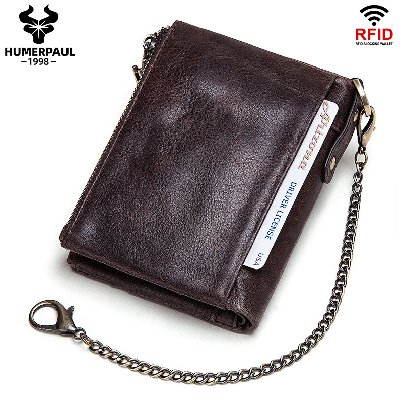 Rfid กระเป๋าสตางค์หนัง ใบสั้น พับได้ อเนกประสงค์ สไตล์วินเทจ สําหรับผู้ชาย【โปรโมชั่น ลดราคา】