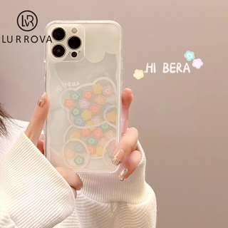 Lurrova เคส OPPO A94 A95 A74 A76 A92 A93 A96 A37 Reno 4F 5F Reno 4Lite 5Lite 6Lite Realme Narzo 20a 30a 50i F11 Pro F5 7 9 F11 Pro F17 Pro F21 Pro เคสโทรศัพท์หมีดอกไม้