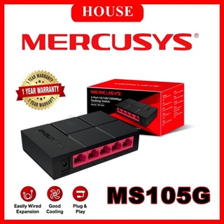 Mercusys MS105G 5-Port 10/100/1,000 Mbps Desktop Switch รับประกัน 1 ปี