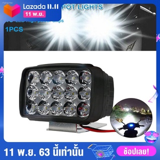 ไฟหน้ารถจักรยานยนต์ Spotlight หลอดไฟสปอตไลท์ LED 15LED 30W 6500K ไฟตัดหมอกไฟหน้ารถสำหรับ ATV UTV Scooter แสง