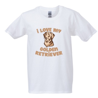 เสื้อยืด I love my golden retriever เสื้อยืดสำหรับคนรักน้องหมาโกลเด้น ผ้าCotton 100% เกรดพรีเมี่ยม