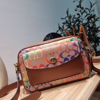 COACH 5143 WILLOW CAMERA BAG IN RAINBOW SIGNATURE CANVAS