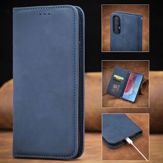 Flip Case Samsung Galaxy A02S A72 A52 A32 A12 A21 A31 A40 A41 A60 M40 Magnetic wallet Card Holder Skin Feel Leather Cover