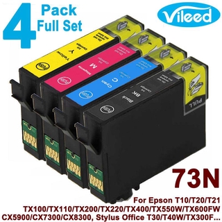 [สต็อกประเทศไทย]4 Pack 73N BK C M Y Ink 73 for EPSON T0731N / T0731 + T0732N / T0732 + T0733N / T0733 + T0734N / T0734 P