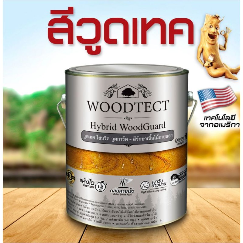 วูดเทค ไฮบริดวูดการ์ด Woodtect Hybrid WoodGuard Clear Gloss (2.5ลิตร)