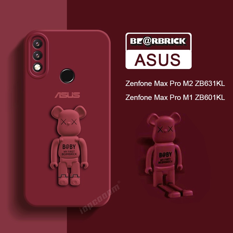 เคสโทรศัพท์มือถือ ซิลิโคนนิ่ม กันรอยกล้อง ลายหมี พร้อมขาตั้ง สําหรับ ASUS Zenfone Max Pro M1 M2 ZB601KL ZB602KL ZB631KL Live L1 L2 X01BDA