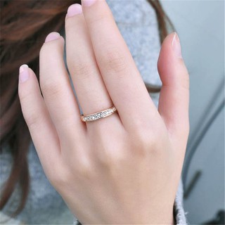 Gold 18K Rose Gp Elegent Classic Crystal Fashion Bridal Finger Ring Gift