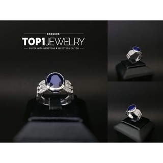 Top1Jewelry แหวนเงินแท้ 925 พลอยแท้ ทับทิม ไพลิน