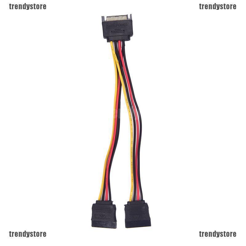 ❤ลดราคา❤สายเคเบิ้ลแยกพลังงาน 15 Pin Sata Male to 2 Sata Female