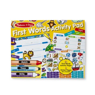 Melissa &amp; Doug รุ่น 30530 First Words Activity Pad ชุดสมุดระบายสีและติดสติ๊กเกอร์ เรียนรู้ตัวอักษรและคำศัพท์ใหม่ๆ เสริมส