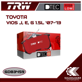 ผ้าเบรคหน้า TRW สำหรับ VIOS J, E, G 1.5L 07-13 (GDB3459)