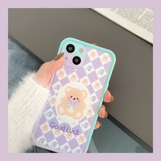 เคสโทรศัพท์ พร้อมส่งจากไทย เคสลายสก๊อต เคสหมี เคสลายหมี เคสประกอบ เคสประกบ เคสสีม่วง เคสสีเขียว เคสลายตาราง หมี