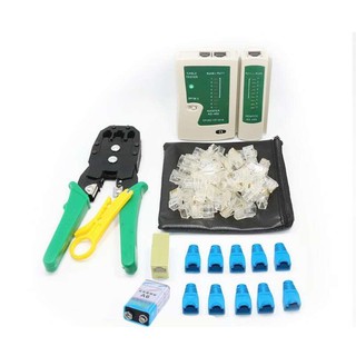 RJ45 Cat5e Cat6 เครือข่าย Ethernet LAN ชุดทดสอบสายเคเบิ้ล Crimper CRIMPING TOOL ชุด