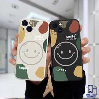 เคสไอโฟน ลายกราฟฟิตี้หน้ายิ้ม Compatible For IPhone 11 12 13 PRO MAX 6 7 6S 8 Plus X XR XS MAX 11 12 13 mini Se 2020 6SPlus 7Plus 6Plus 8Plus XSMAX กันกระแทก เคสโทรศัพท์มือถือแบบนิ่ม เคสโทรศัพท์หน้ายิ้ม