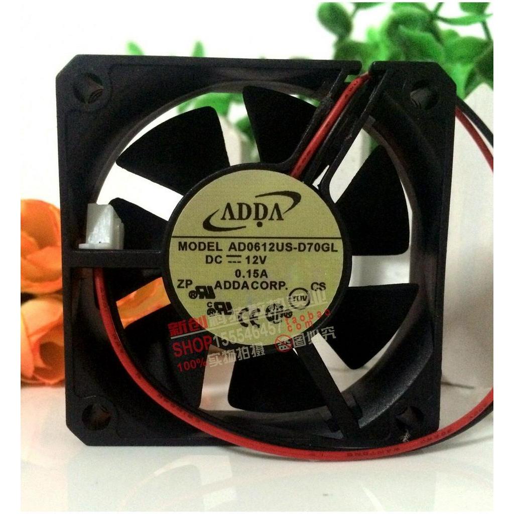 ไต้หวัน ADDA Xiiexi พัดลม AD0612US-D70GL 6015 DC 12V พัดลมความเร็วสูงฟรีฝาครอบสุทธิ