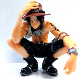 โมเดล ของเล่น วันพีช  เอส สถานะการต่อสู้  D Ace Squat One Piece ขวัญของเล่นทำมือ ตกแต่งโต๊ะ เด็กผู้ชาย ญี่ปุ่น การ์ตูน