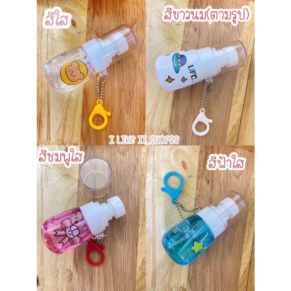 ขวดสเปรย์ใส่แอลกอฮอล์ 30ml กระป๋องสเปรย์ขนาดเล็ก แถมที่ห้อยและสติ๊กเกอร์